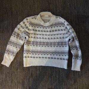Altar'd State Cream and Brown Crewneck Sweater S
